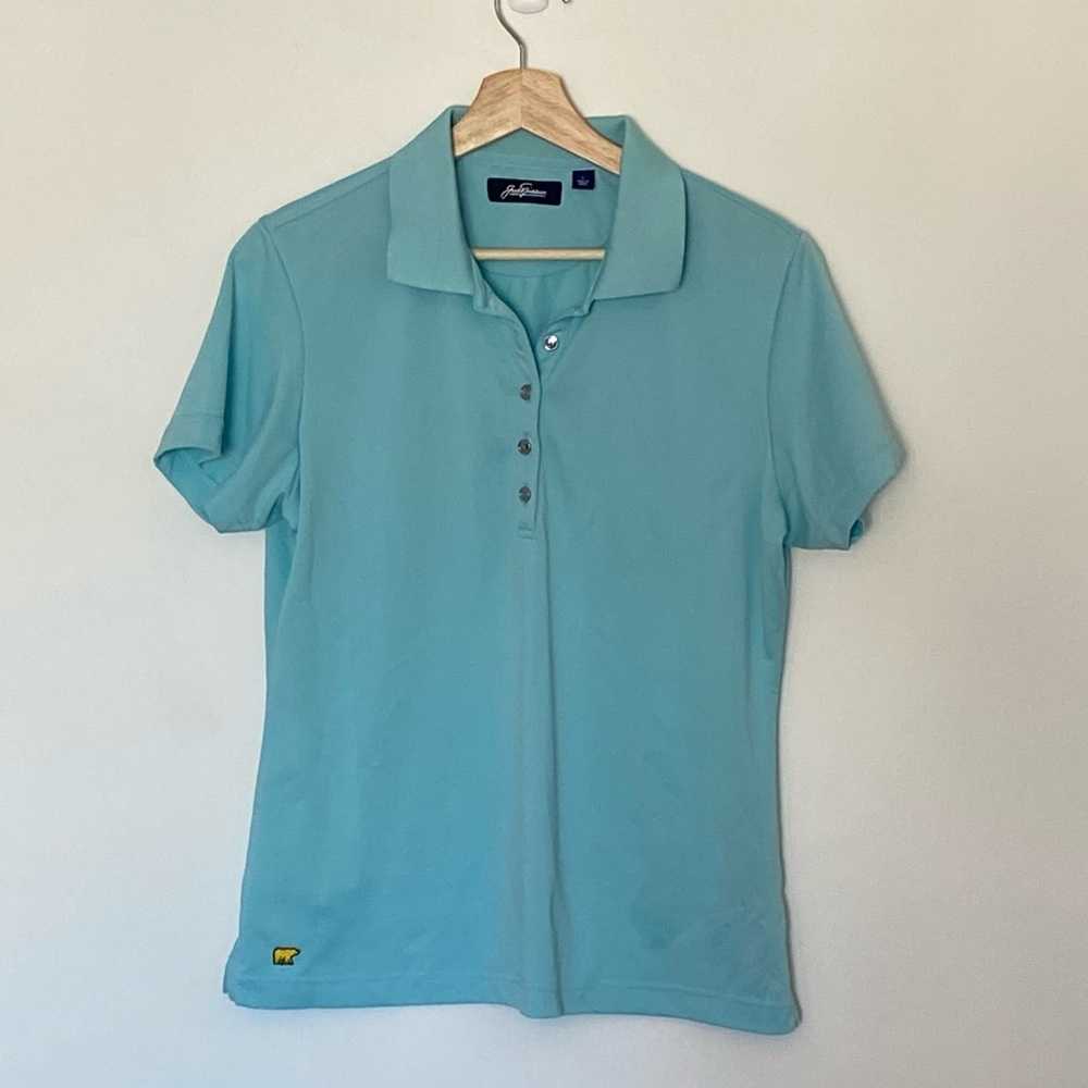 Jack Nicklaus Women’s Light Blue Golf Polo, Size Large, Collared, Summer, Casual